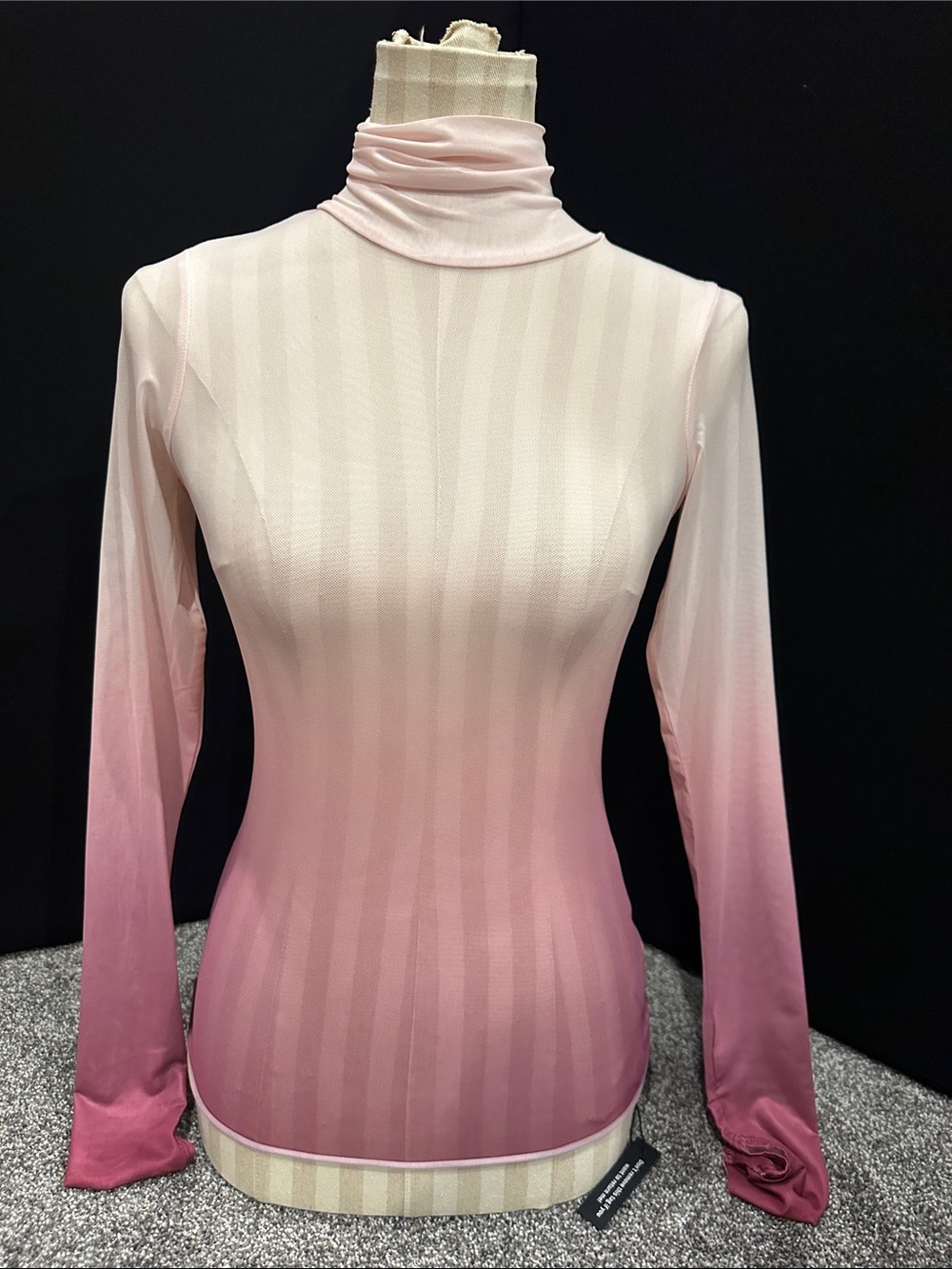 ombre AFRM Zadie mesh top Pink Ombre Long Sleeve Turtleneck Top